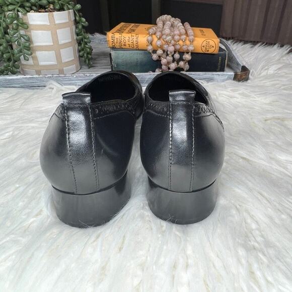 Franco Sarto | Heeled Leather Loafers | Black | Size 7.5 - Picture 7 of 9